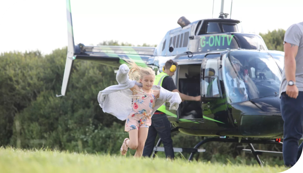 Bromyard Helicopter Ride Landing