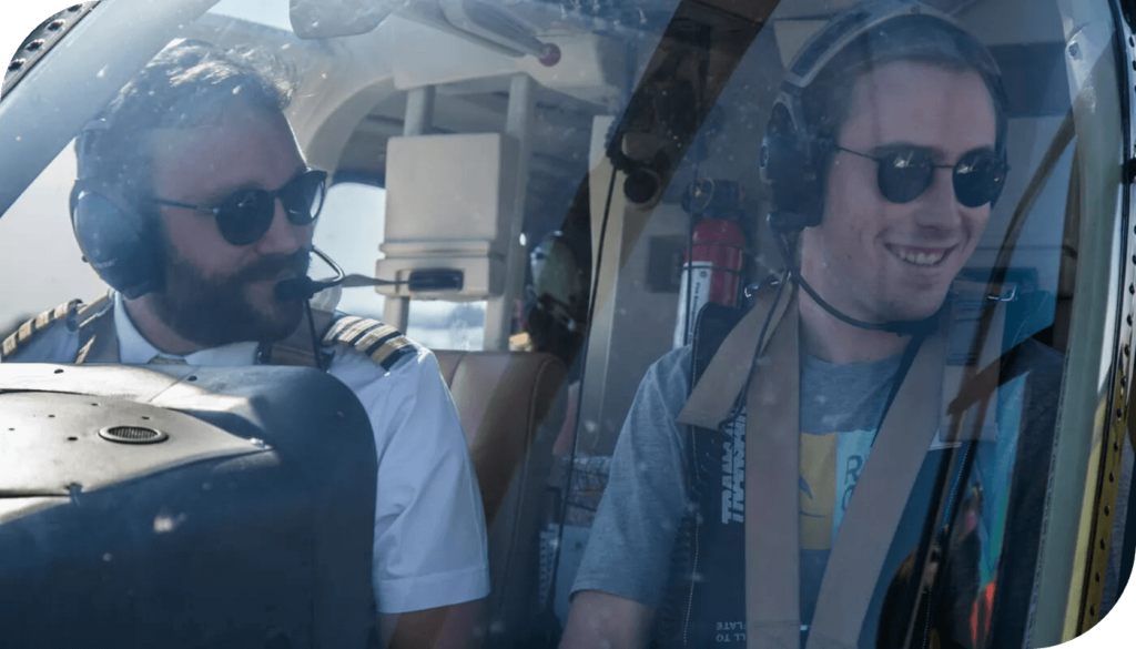 Liverpool CoPilot Seat on a 12 Mile Helicopter Ride