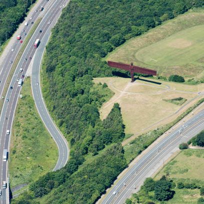 Aerial View of the Angel of the North