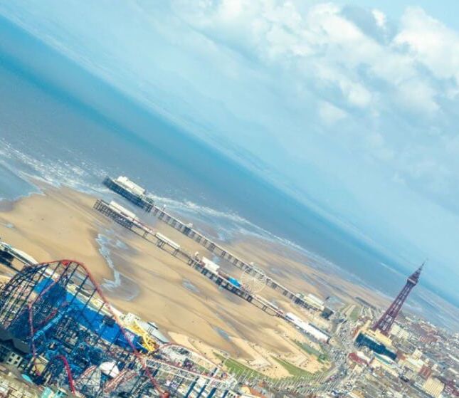 See Blackpool Tower and Beach from Above on a Helicopter Sightseeing Tour